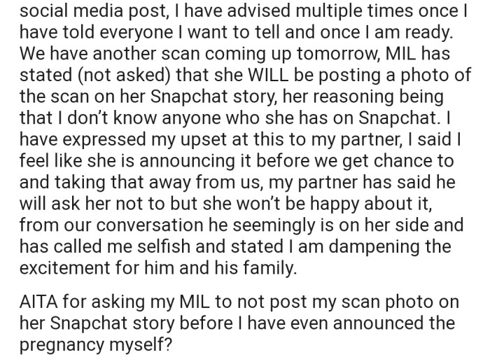 Expectant Mom Clashes With MIL After Threats To Announce Her Pregnancy