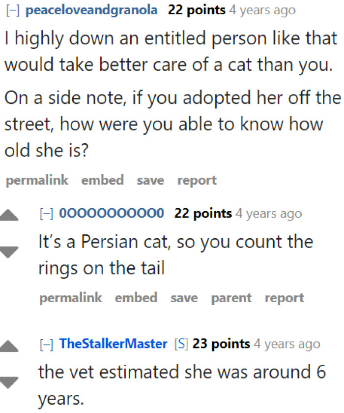 They Probably Can't Take Care of a Cat Properly.