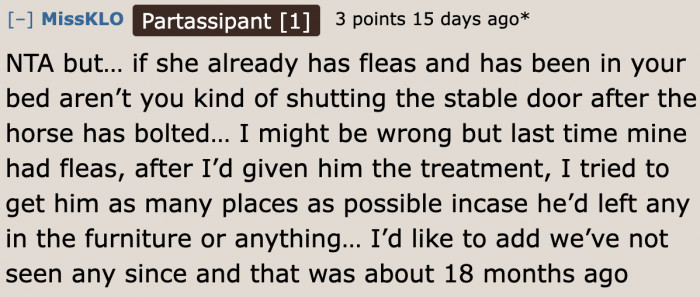 Redditor shares her experience in treating dogs for fleas.
