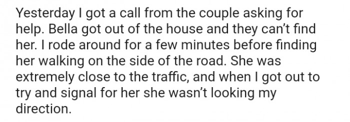 She wasn't looking in my direction