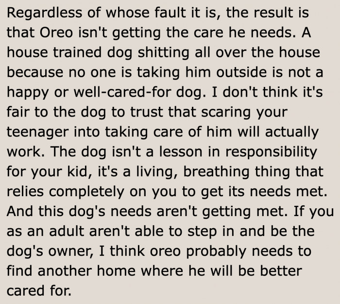 There are better ways to discipline the OP's son. He shouldn't be using the dog for this purpose.