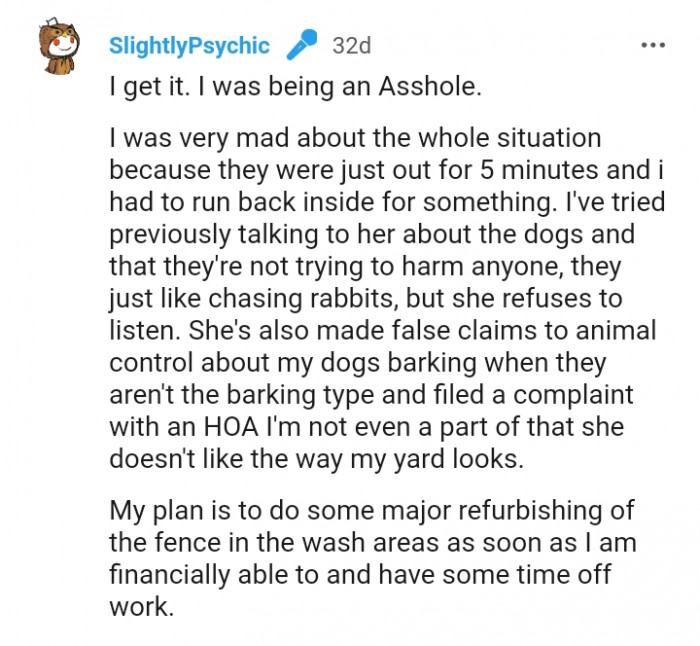 The OP finally agreed that she was being the AH