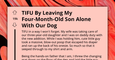 Dad Quickly Steps Away to Grab Diaper Only to Find Out His Dog Took Over the Baby P*op Cleanup