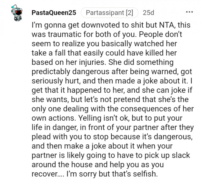 14. This Redditor Thinks That It's a Selfish Act