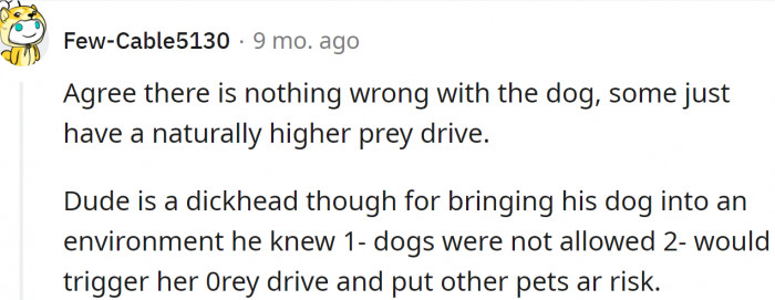 Some dogs have high prey drive