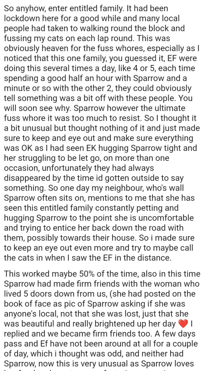 OP thought nothing of it and just made sure to keep an eye out and ensure everything was okay