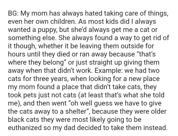 She always found a way to get rid of it though