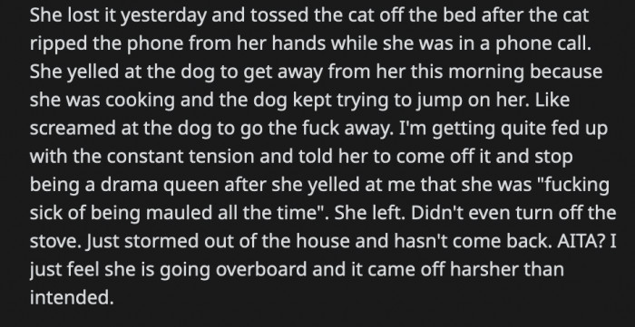 She finally had enough when the cat swiped the phone out of her hand while she was on a call