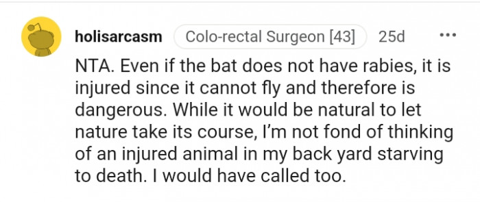 It would be natural to let nature take its course