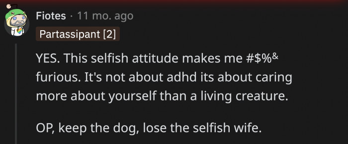 A lot of the comments agree that it's selfish of the wife to keep going through the cycle of getting new pets and then ending up rehoming them