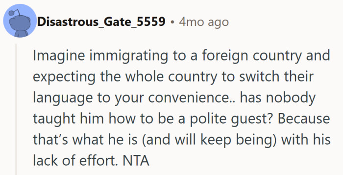 Respect starts with effort—and in this case, even a few words would’ve gone a long way.