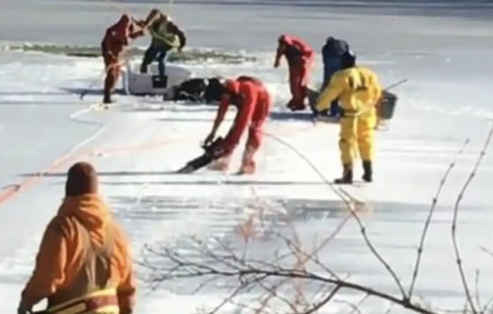 Before they knew it, disaster struck and they plummeted into the icy cold water