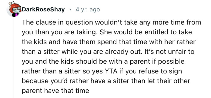 “The clause in question wouldn’t take any more time from you than you are taking.“