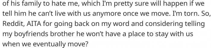 So OP asks if she will be the A-hole if she goes back on her word.