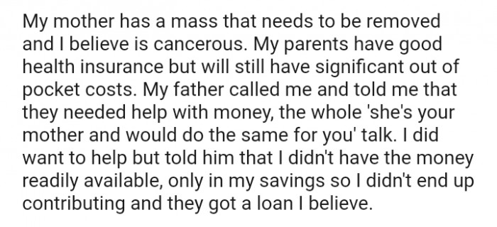 My parents have good health insurance