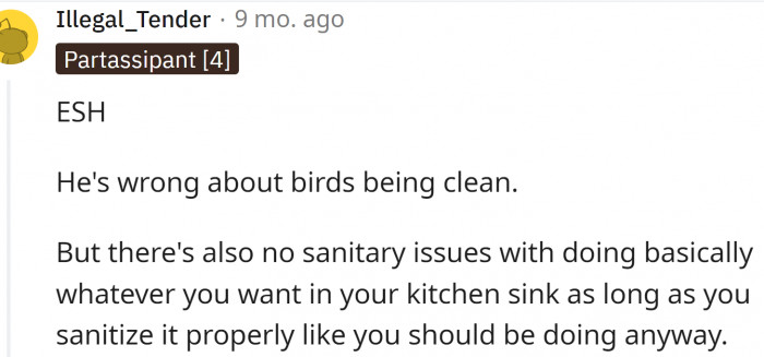 Birds are not really clean...