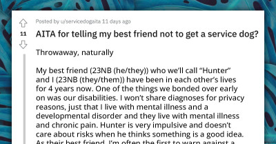 Redditor Questions Fiend's Impulsive Decision To Get A Puppy To Train As A Service Dog For Themselves