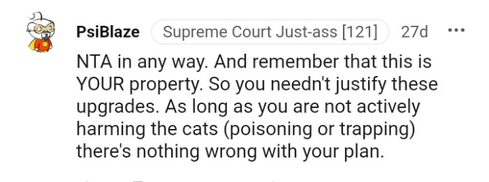 There's nothing wrong as long as the OP isn't harming the cats