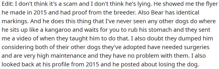 OP also posted clarification about why she doesn't think this is a scam: