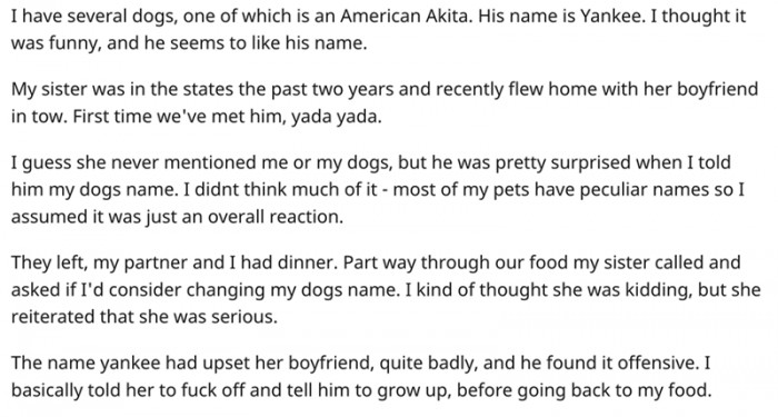 Guess She Never Mentioned Me or My Dogs