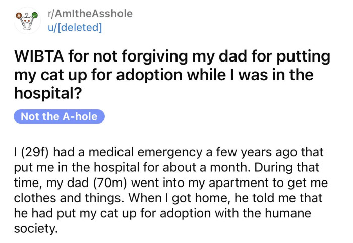 Here's the original post by a Reddit user who later deleted her account: