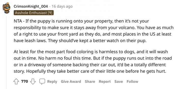 Food coloring is harmless...