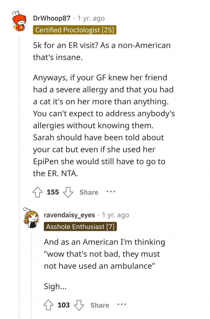 10. The cost of healthcare in America. Unsurprisingly.