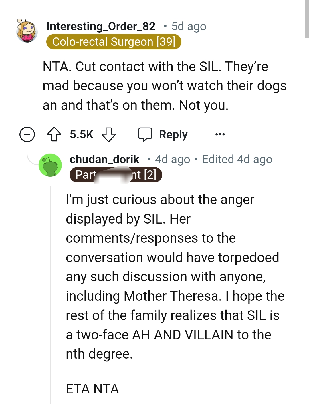 The rest of the family should know that SIL is two-faced.
