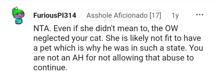 She is likely not fit to have a pet