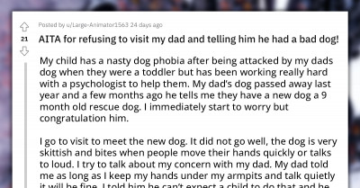Redditor Refuses To Visit Dad For Christmas Because Of His Aggressive Dog, Gets Blamed For The Dog's Behavior
