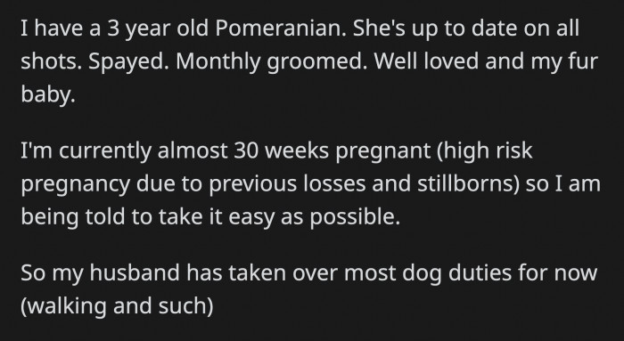Next, she asked OP's husband, her brother, if she can buy their Pomeranian from them