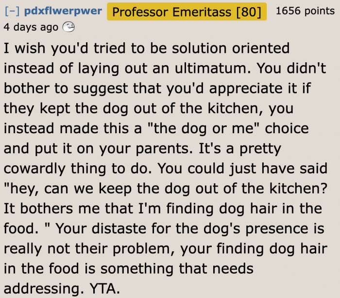 People feel that the OP's approach to the problem was self-centered, and they didn't like it.