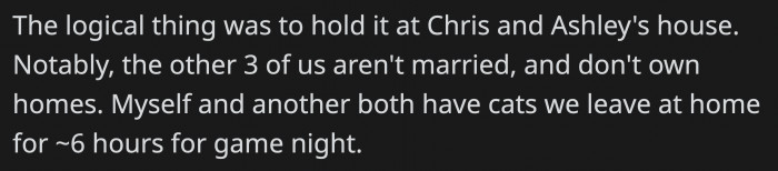 Since Two of Their Friends, Who Were Also a Couple, Could Accommodate the Group in Their Homes, That's Where They Held It