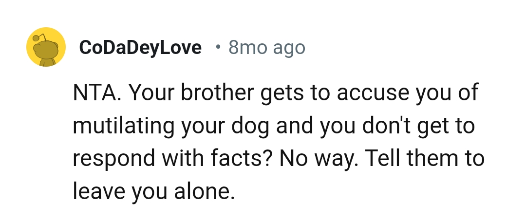 Telling them to leave you alone