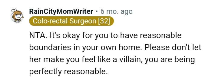 The OP's being perfectly reasonable