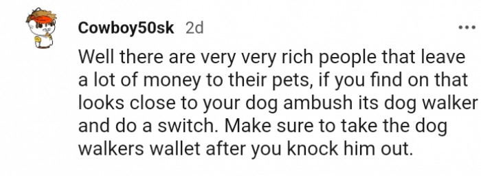 15. The dog walker's wallet