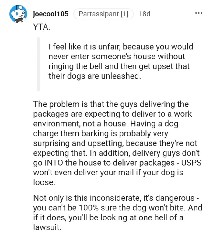 18. Delivery guys don't go into the house