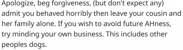 OP should try minding her own business