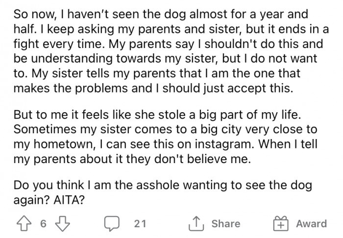 So, she turned to the Reddit community for advice.