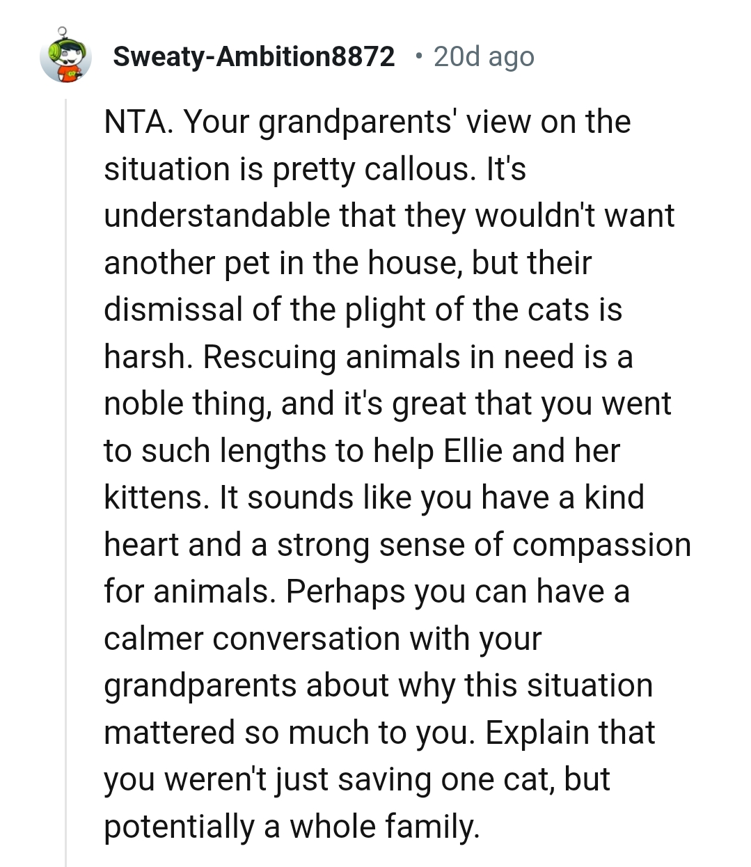 The OP could have a calmer conversation