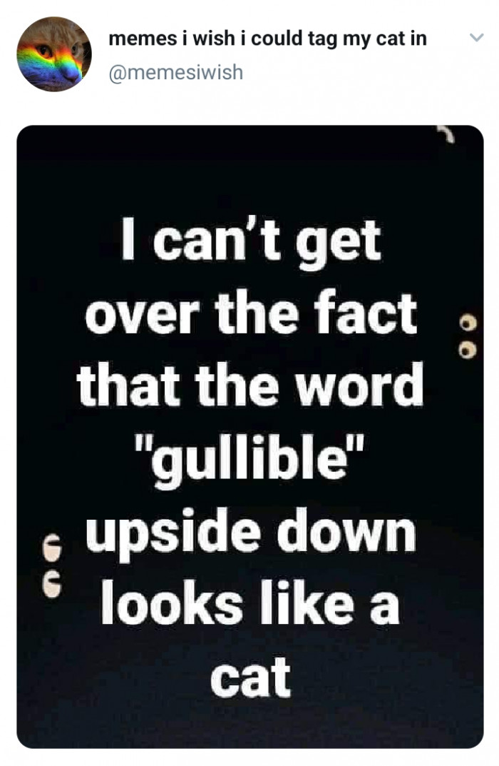1. Looking at the word "gullible" upside down