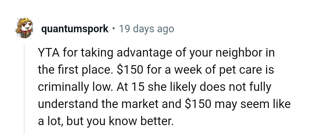 She does not fully understand the market