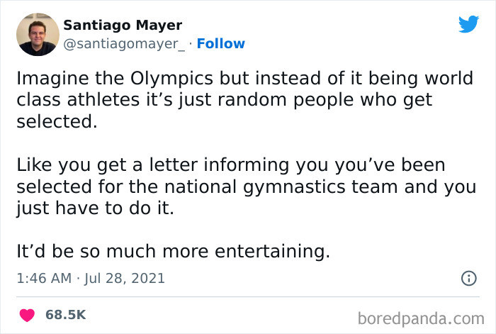 Olympians chosen from random people.