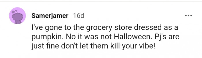 This Redditor has gone to the grocery store dressed as a pumpkin