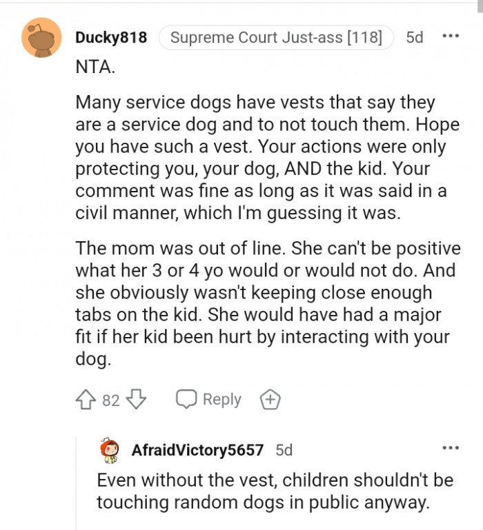 Your actions were only protecting you, your dog, and the kid