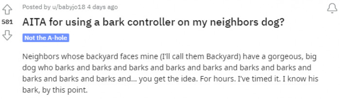 Reddit user u/babyjo18 posted the story to the AITA subreddit.