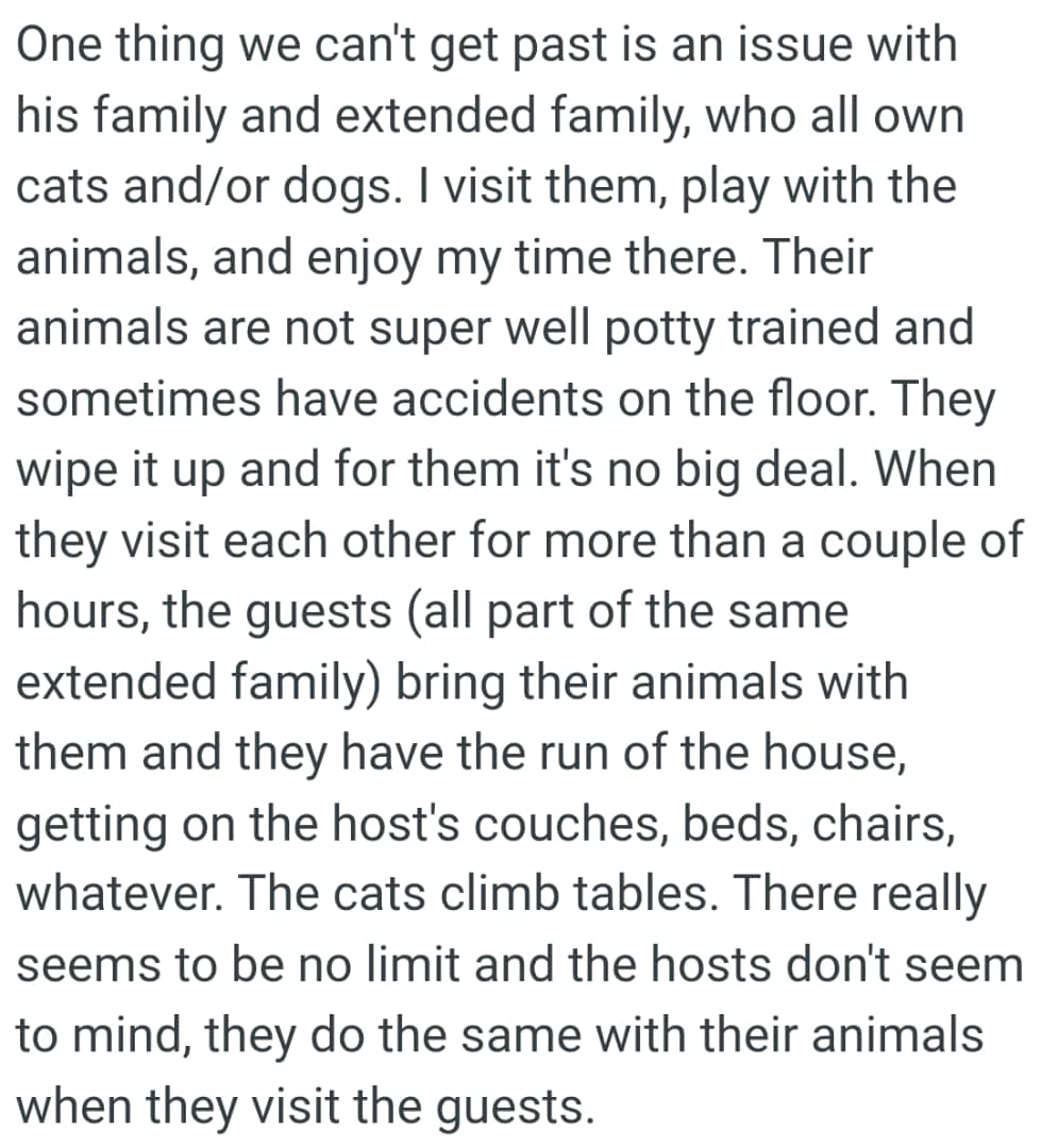 Their animals are not super well potty trained and sometimes have accidents on the floor.