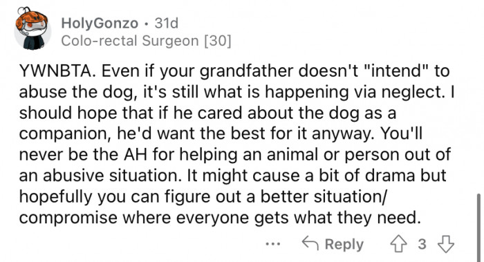 "Hopefully you can figure out a better situation."