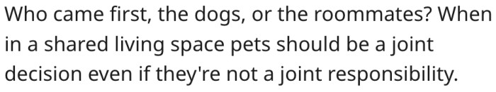 6. Pets should be among the things considered when making living arrangements.