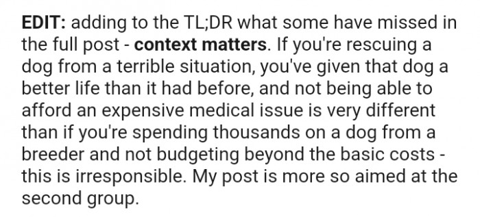 An edit added by the OP